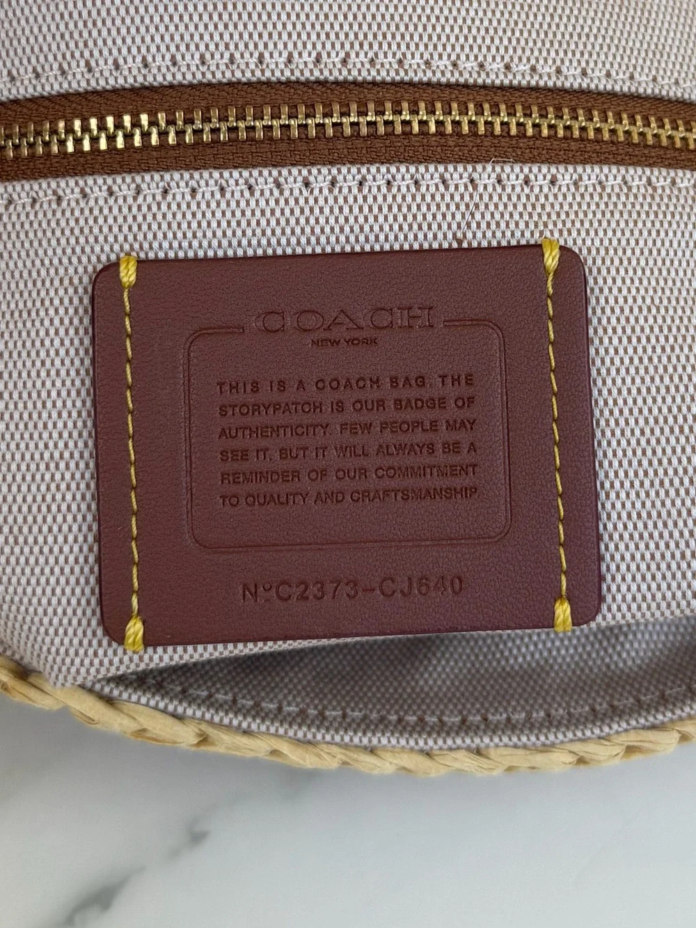 NWOT Coach Soft Tabby Shoulder Crossbody Bag Rainbow Woven Straw & Leather CJ640 - Picture 14 of 16